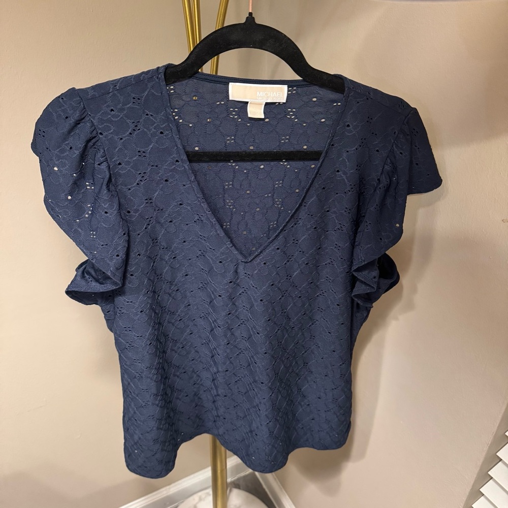 Michael Kors Navy Lace Blouse